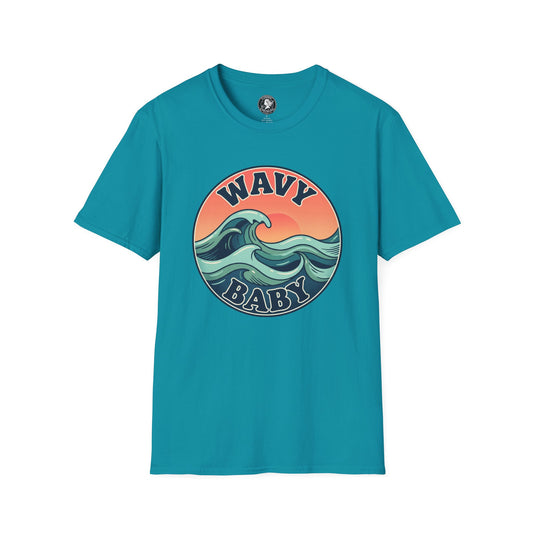Wavy Baby T-Shirt — Retro Ocean Wave Graphic Tee
