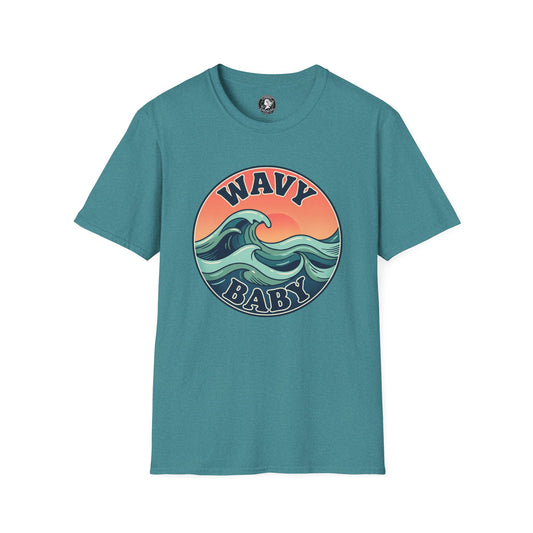 Wavy Baby T-Shirt — Retro Ocean Wave Graphic Tee